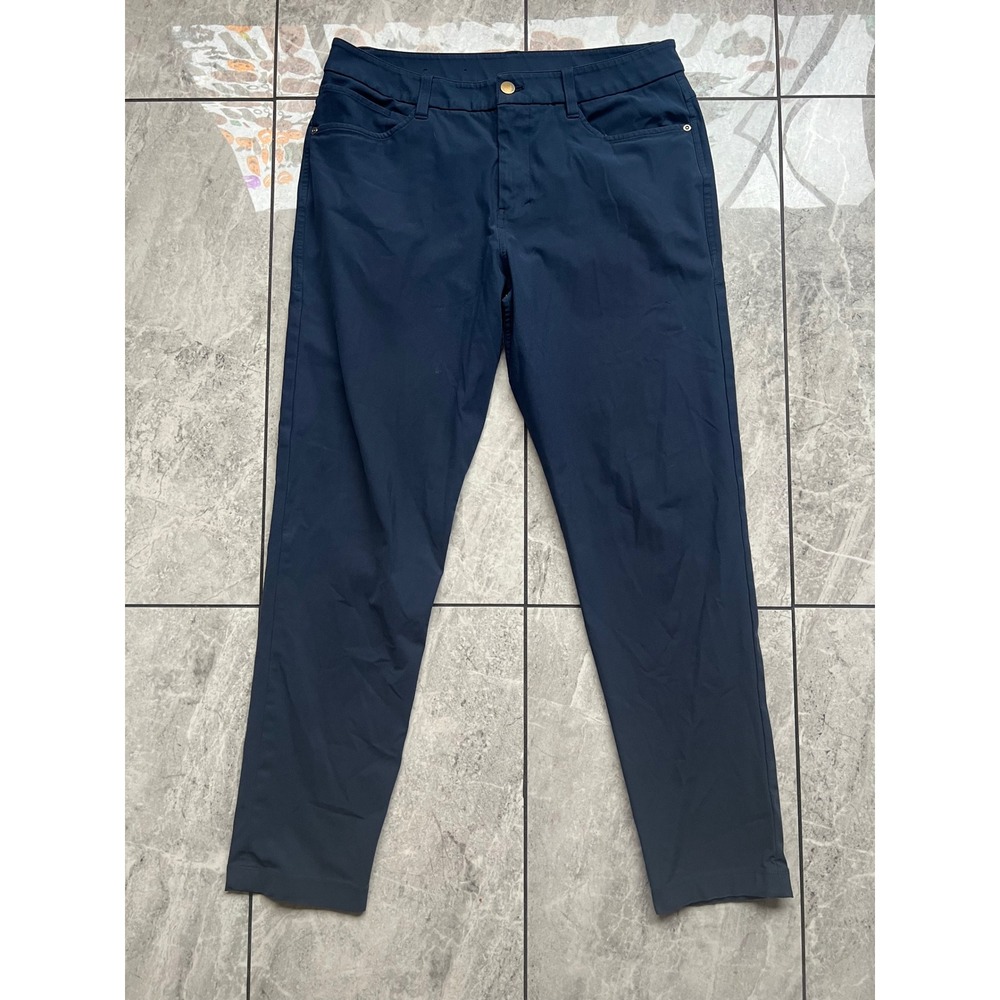 Lululemon Mens Commission Slim Fit Pants Navy Blue Size 32 33x29 Chino Trouser